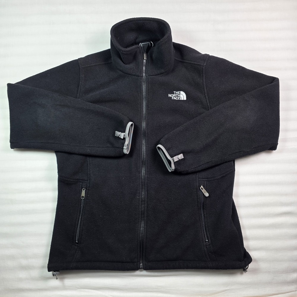 North Face Jacket Women Large Black Fleece Zip Coat Lightweight Outdoors Ladies